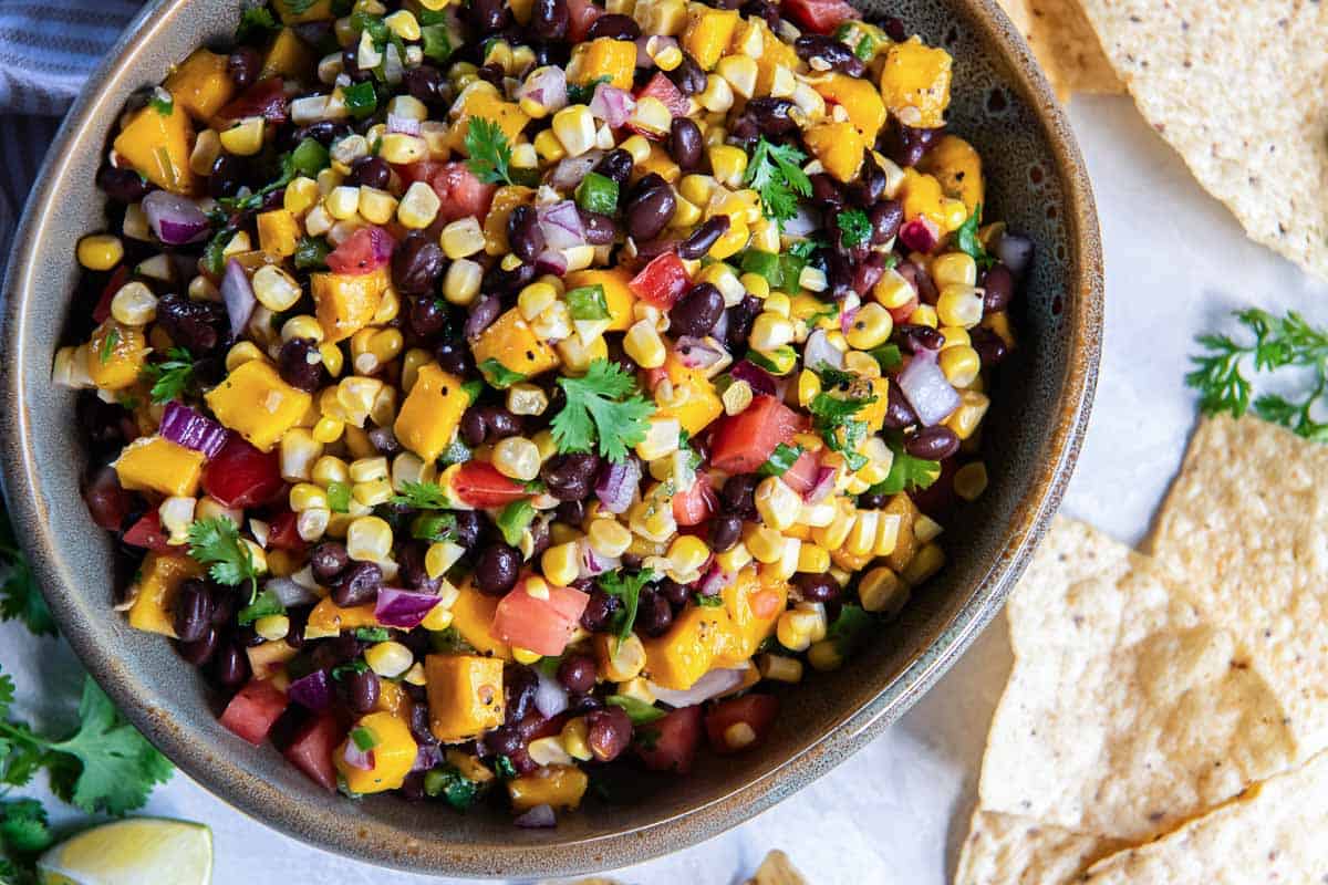 Mango Corn Salsa with Black Beans